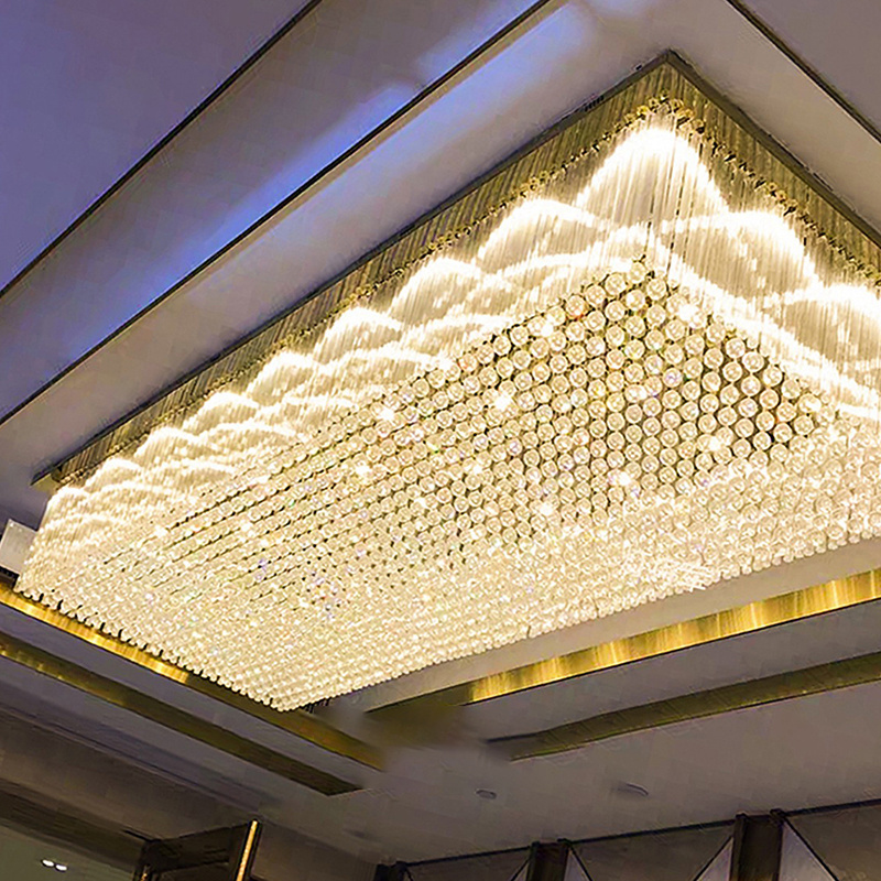 Meeting Room Ceiling Simple Modern Low Ceiling Mounted Led Crystal Lamp Chandelier