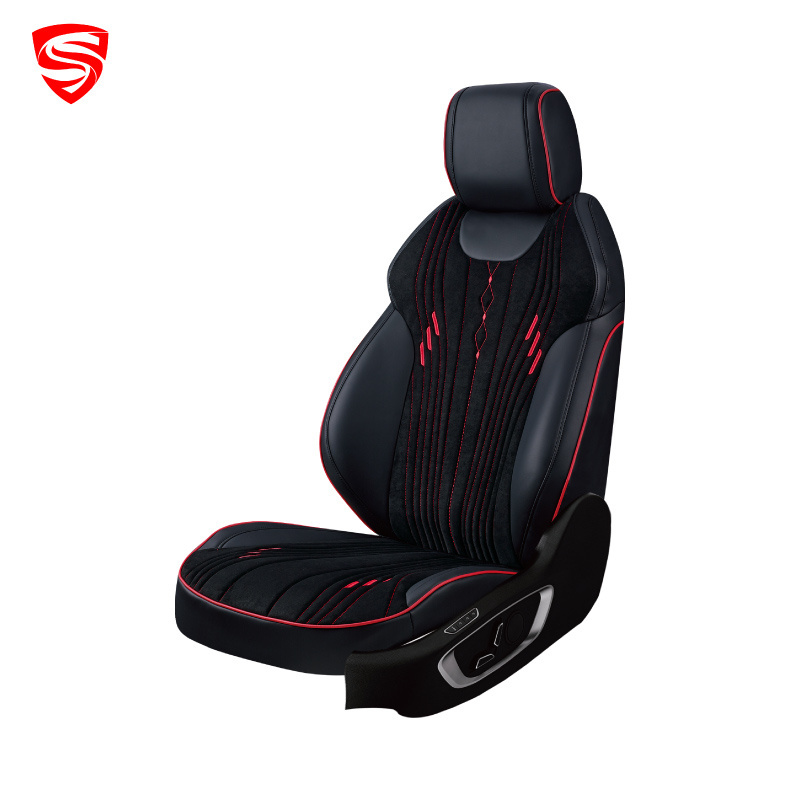 Factory Manufacturer Universal Luxury Dense Velvet Suede Fabric Car Seat Covers Full Set Split Bench Car Seat Covers