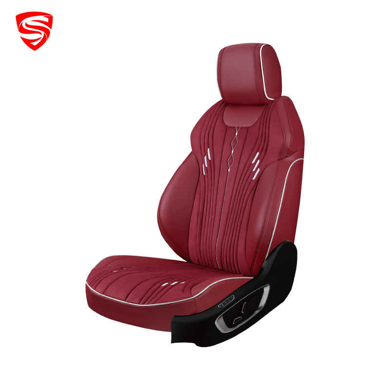 Factory Manufacturer Universal Luxury Dense Velvet Suede Fabric Car Seat Covers Full Set Split Bench Car Seat Covers