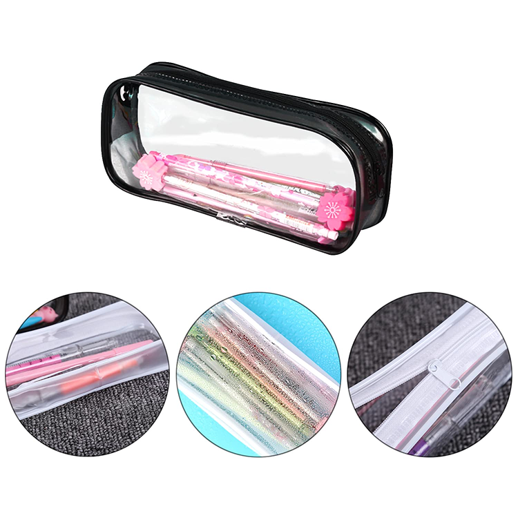 Plastic PVC Clear Pencil Case with Zipper for School Students Children