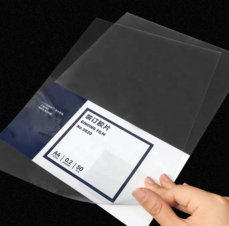 A4 170micron Transparent Plastic Book Cover Rigid PVC Film Sheet Book Cover For Binding Covers