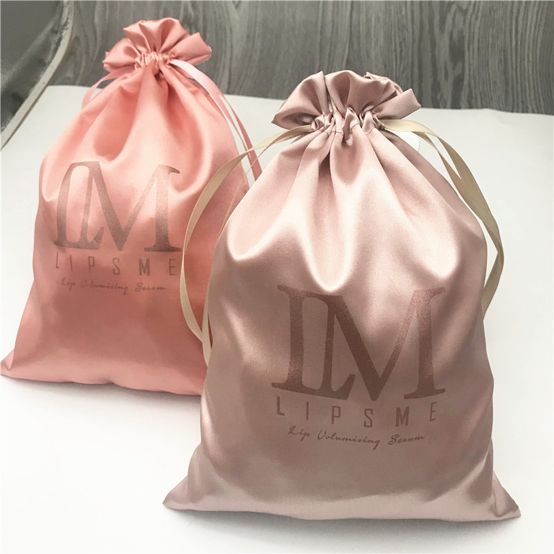 Gold Satin Wig Braids Packaging Bags, Underwear/Socks Storage Bag