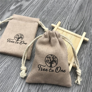 Cotton Linen Cosmetic Pouch Drawstring Cotton Linen Packaging Bag for Essential Oil Bottle