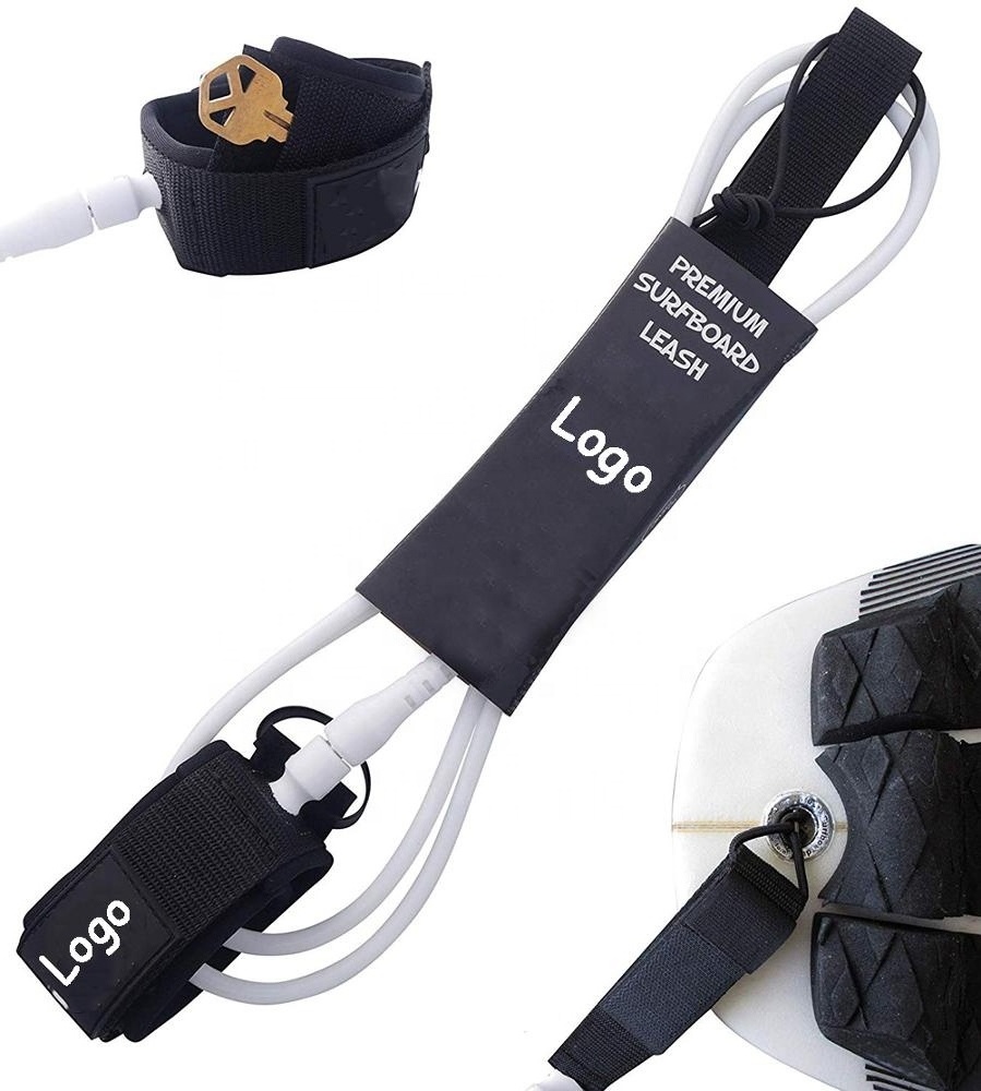 Premium sup leash coil leg rope custom surf leash staight leashes