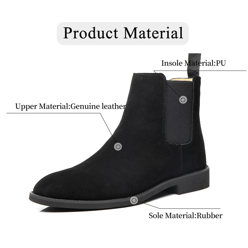 Size 35-46 Women Hot Selling Boots Cow Leather Dress Shoes Men Boots Chelsea Work Boots 58758