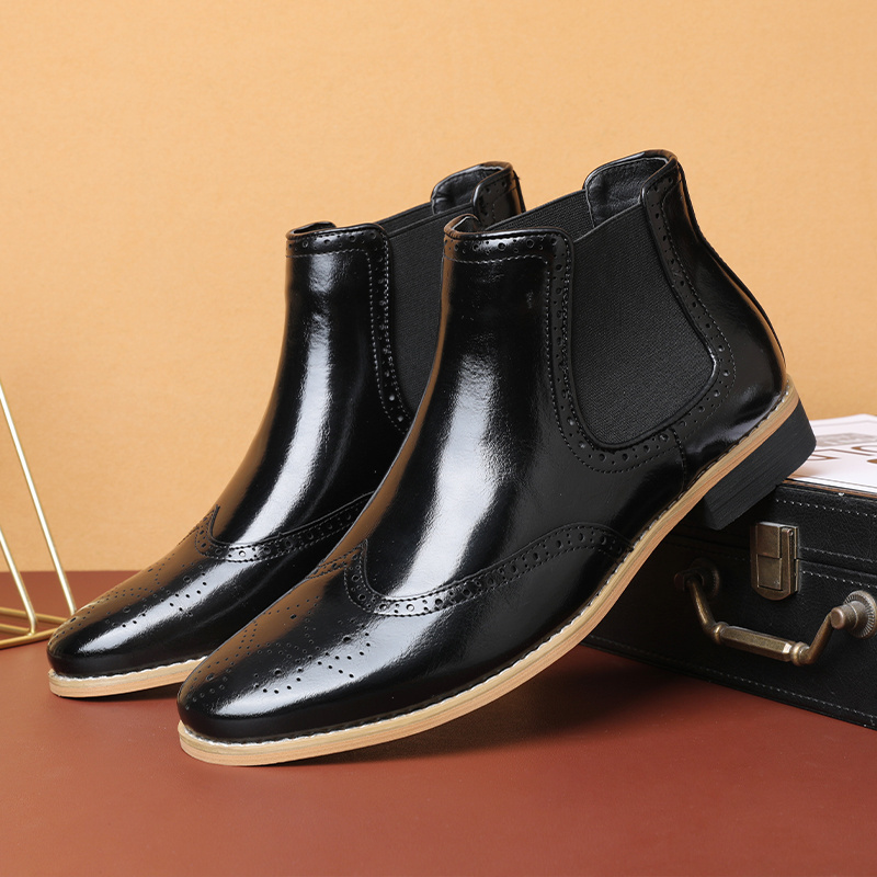 Men Ruched Genuine Leather Mid Calf Boots Dual Side Zippers Round Toe Buckle Strap Booties Shoes