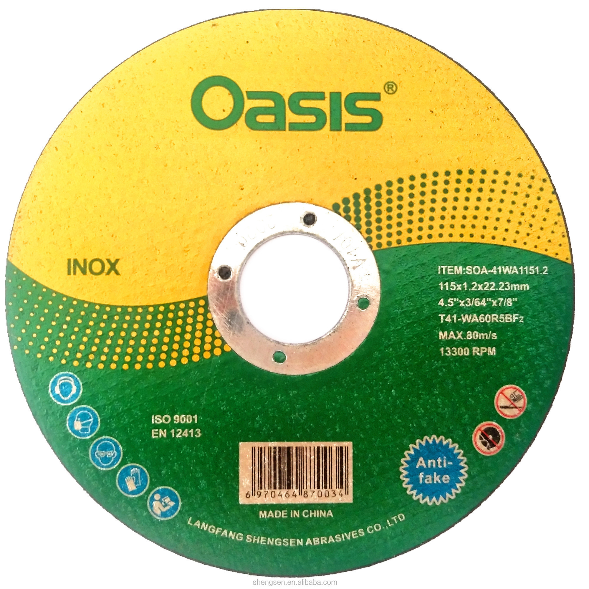 4.5inch Oasis super  thin cutting disc  for  metal  and inox