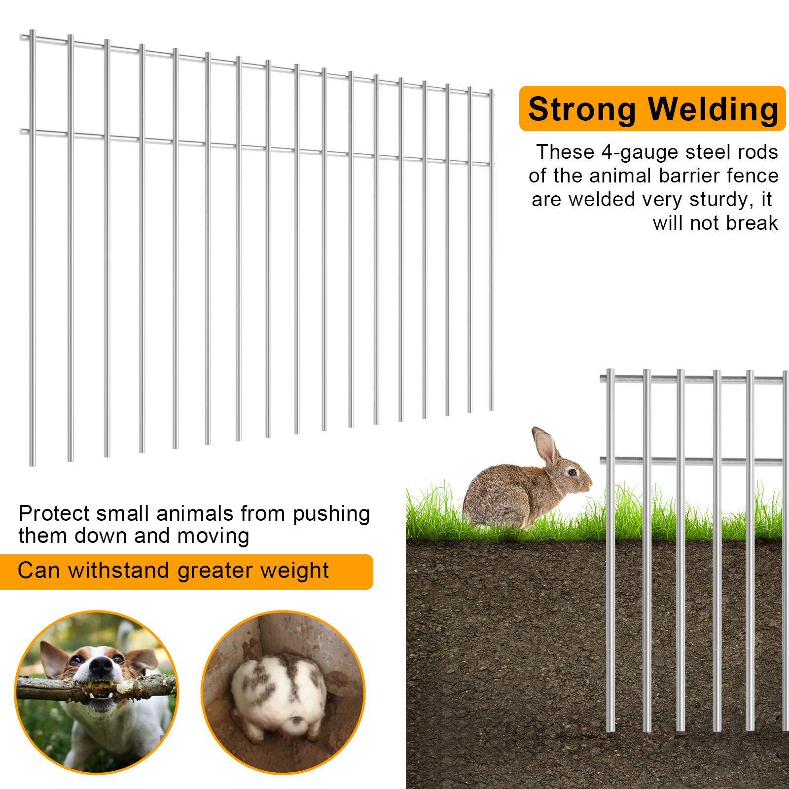 Garden decorative garden fence animal barrier 24*15inch adjustable underground spacing dog digging fence