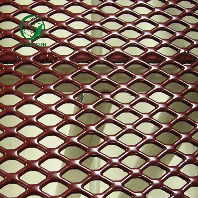 Galvanized / aluminum diamond hole trailer flooring expanded metal mesh for security door