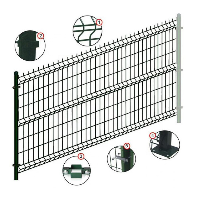 PVC coated galvanized welded metal fence 3d curved wire mesh fencing airport security fence