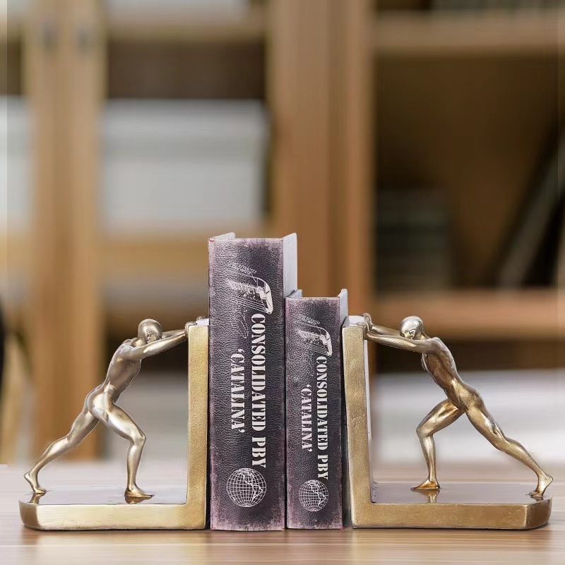 Custom Logo Creative High Quality Decorative Resin Bookends Body Shape Bookend Classy Decorations