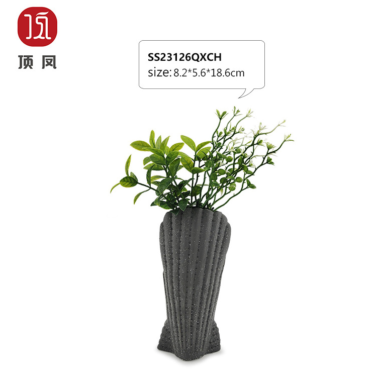 Customized Fringe Design Pumpkin Shape Ceramic Flower Vase For Living Room Decoration