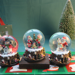 Custom logo resin craft snowball christmas snow globe snowflake snow globe decorative crafts