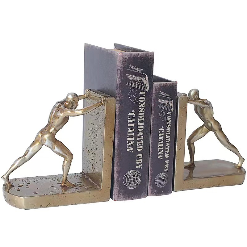 Custom Logo Creative High Quality Decorative Resin Bookends Body Shape Bookend Classy Decorations