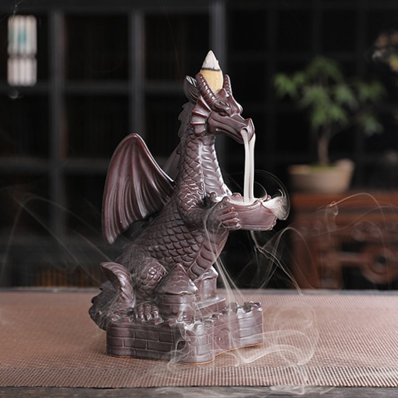 New arrival incense burner ceramic backflow dragon incense burner table home decoration