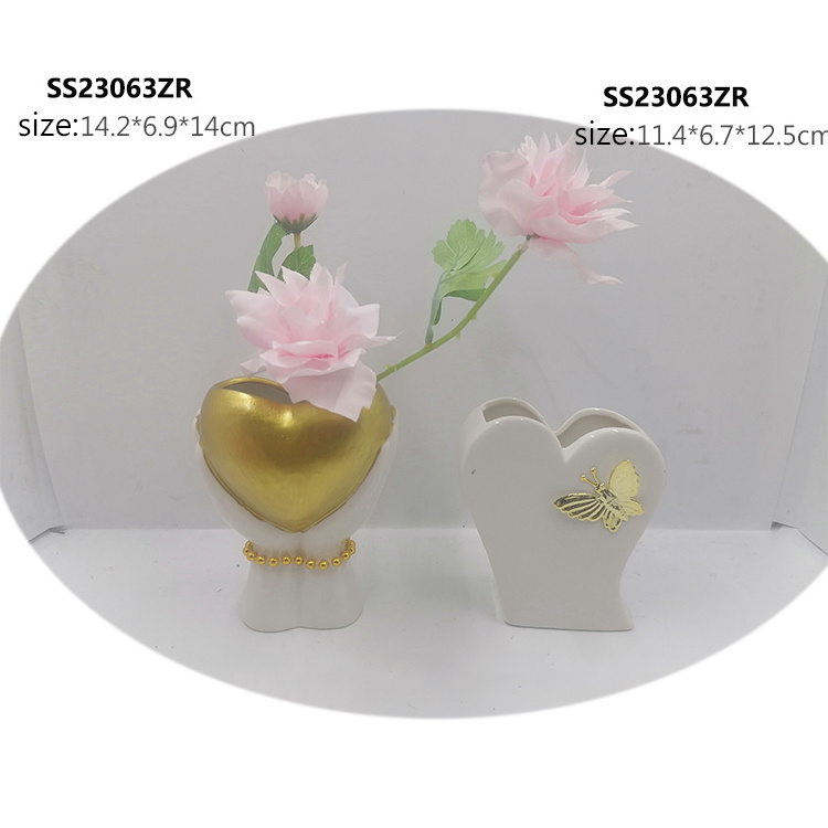 New Product Go Public Creative Design Nordic Style High Heel Shoe Ceramic Flower Vase