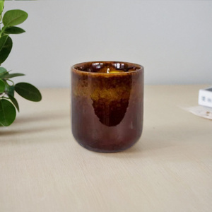 2024 Hot Selling Colorful Empty Ceramic Jar Candle Pottery Concrete Candle Holders For Home Decoration