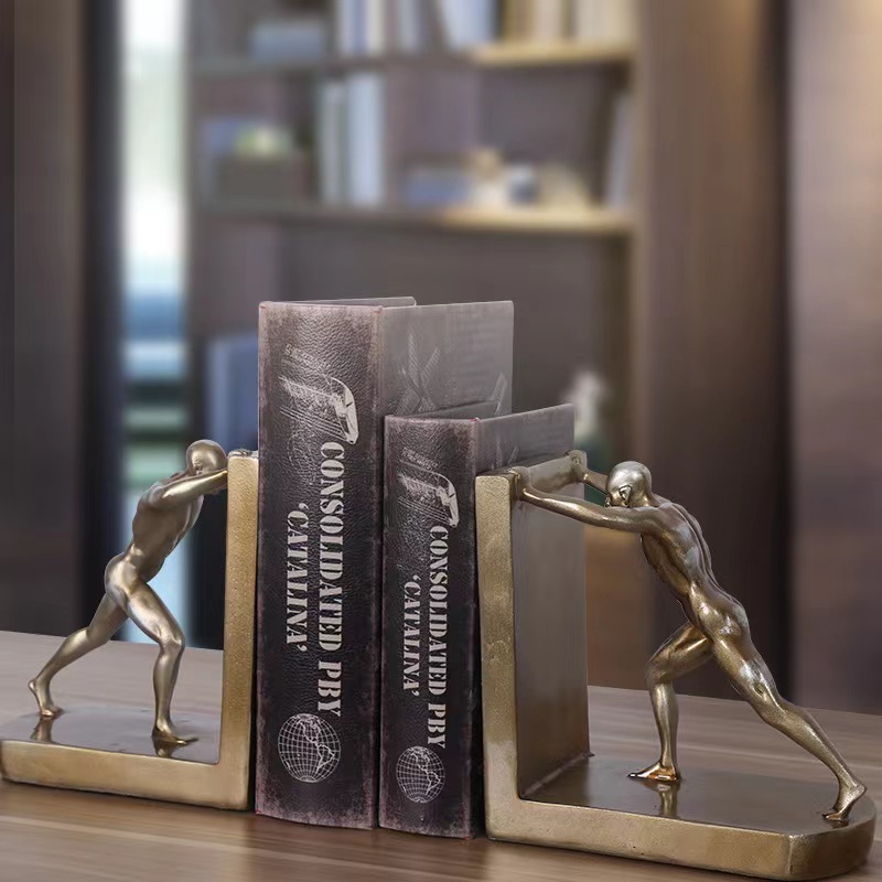 Custom Logo Creative High Quality Decorative Resin Bookends Body Shape Bookend Classy Decorations