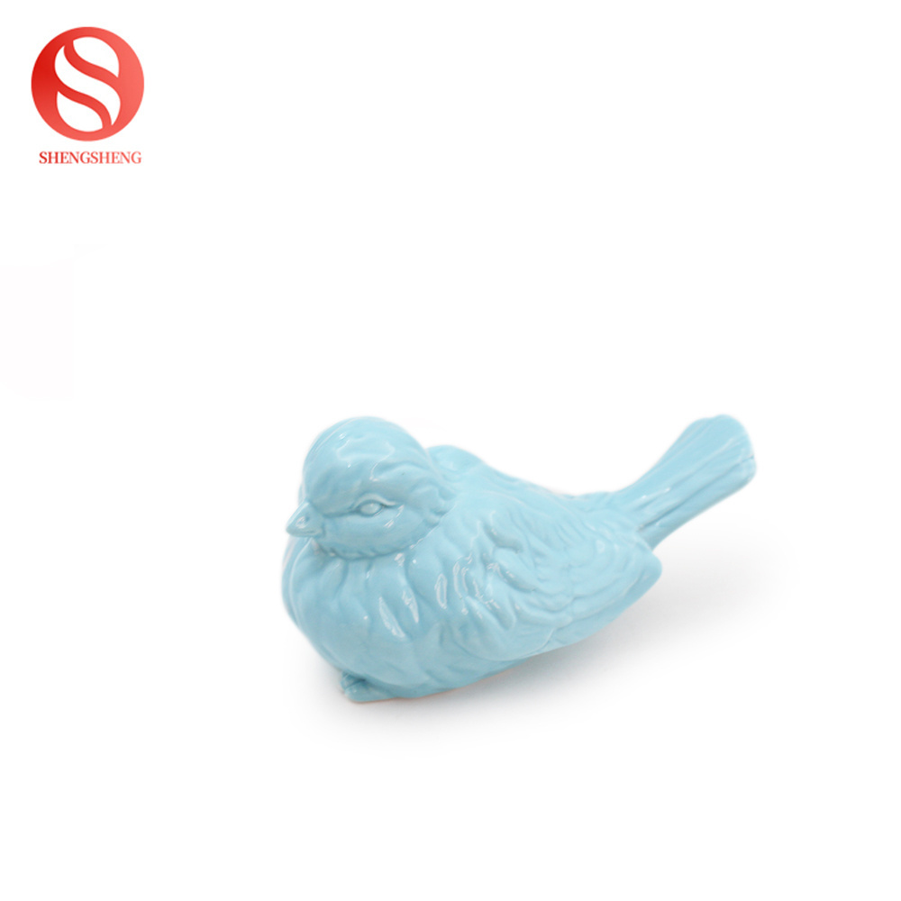 Custom design ceramic decoration fowl ornaments small ceramic bird figurine for home decor