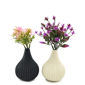 Customized Fringe Design Pumpkin Shape Ceramic Flower Vase For Living Room Decoration