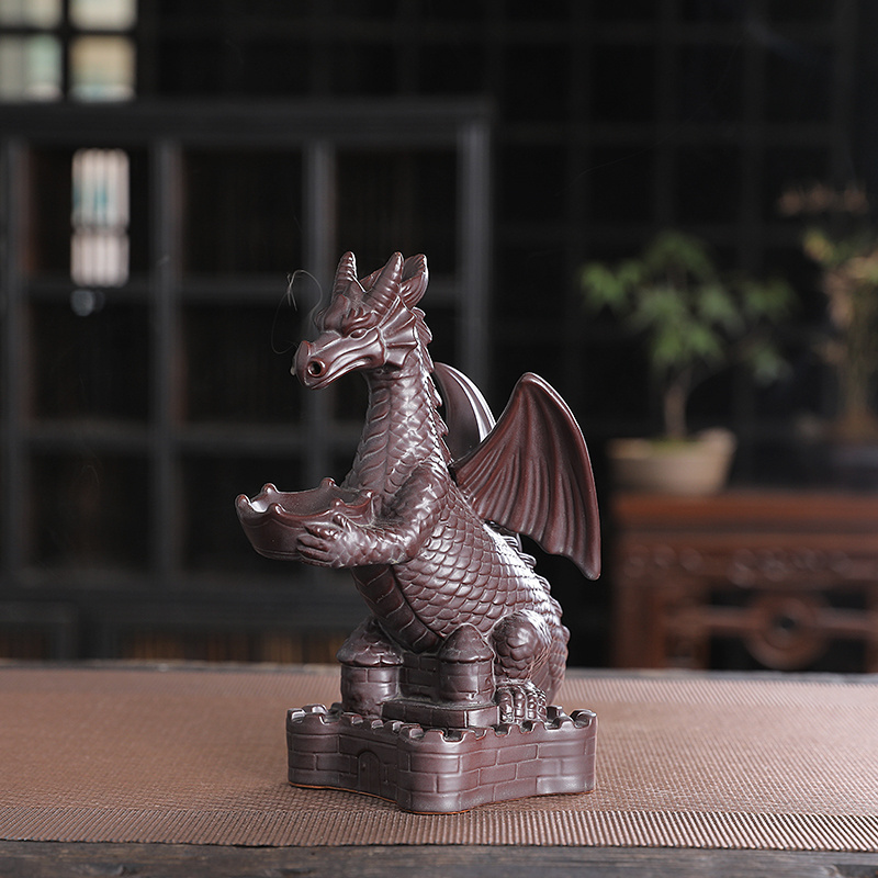 New arrival incense burner ceramic backflow dragon incense burner table home decoration