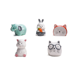 Cute Animals Shape Piggy Bank Custom Orange Cat Ceramic Piggy Bank Money Box Jar For Children