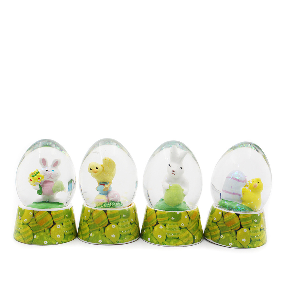 Cute easter 4 style chick rabbit egg bunny resin easter snow globe