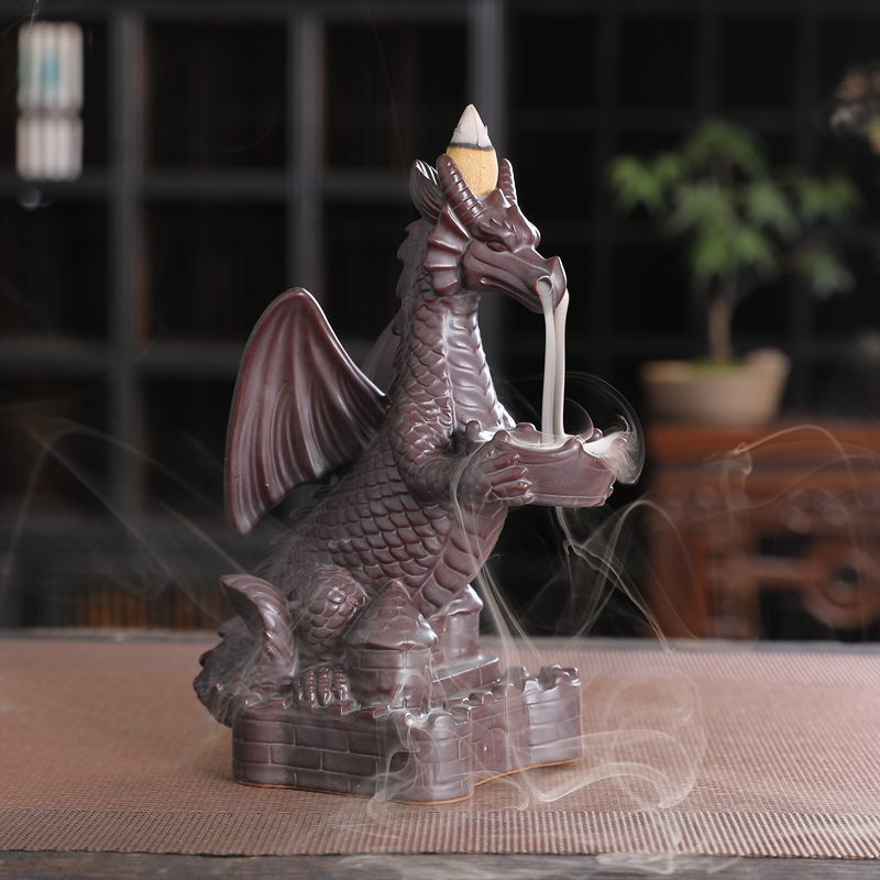 New arrival incense burner ceramic backflow dragon incense burner table home decoration