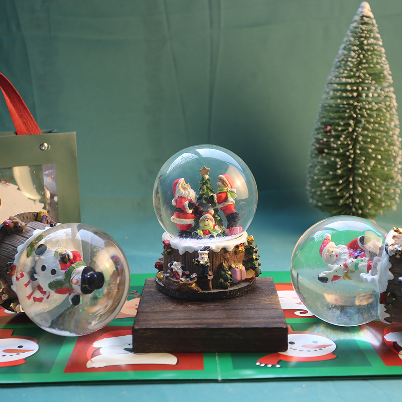 Custom logo resin craft snowball christmas snow globe snowflake snow globe decorative crafts