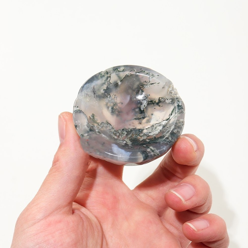 crystals healing stones high quality moss agate polish crystal bowl for souvenirs gift