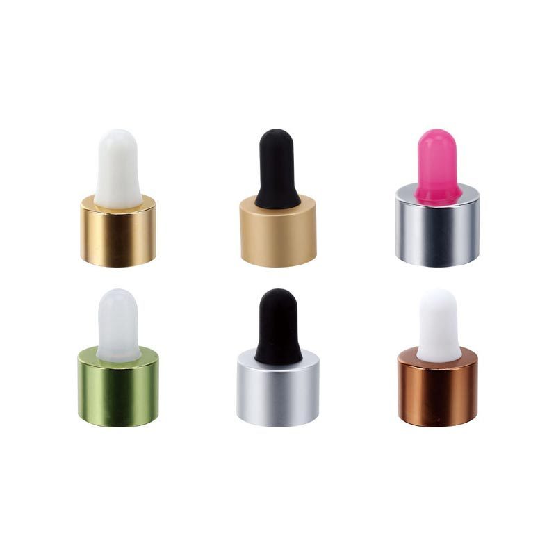 18mm 20mm 22mm 24mm Neck Green Silver Golden Screw Aluminum Dropper  Caps For Essential Oil Bottle