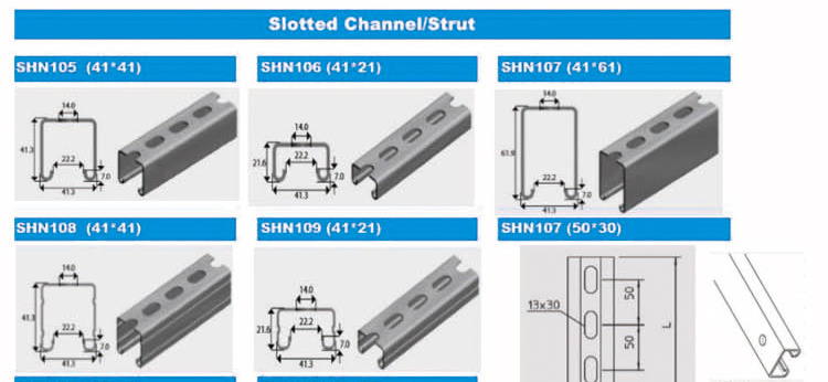 Galvanized Strut channel 41x41 C channel Unistrut seismic bracing seismic bracket