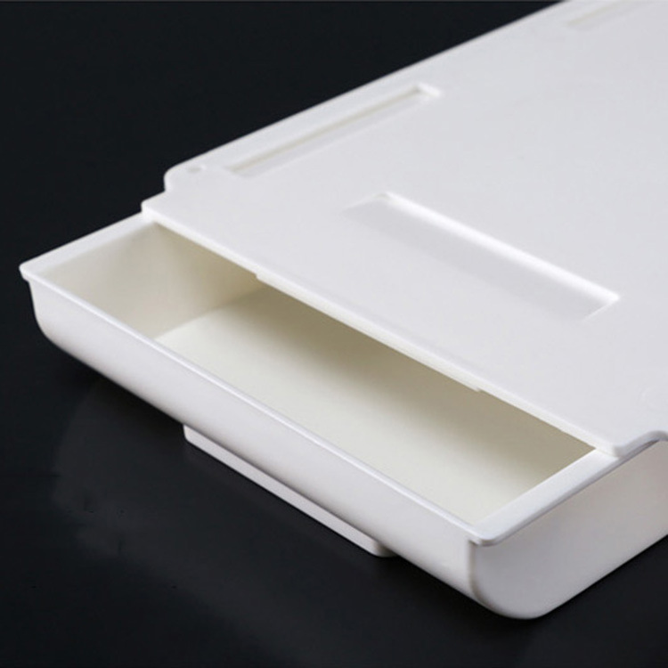 Pencil Drawer Storage Box Self-adhesive ABS Plastic White/Gray Under-Desk