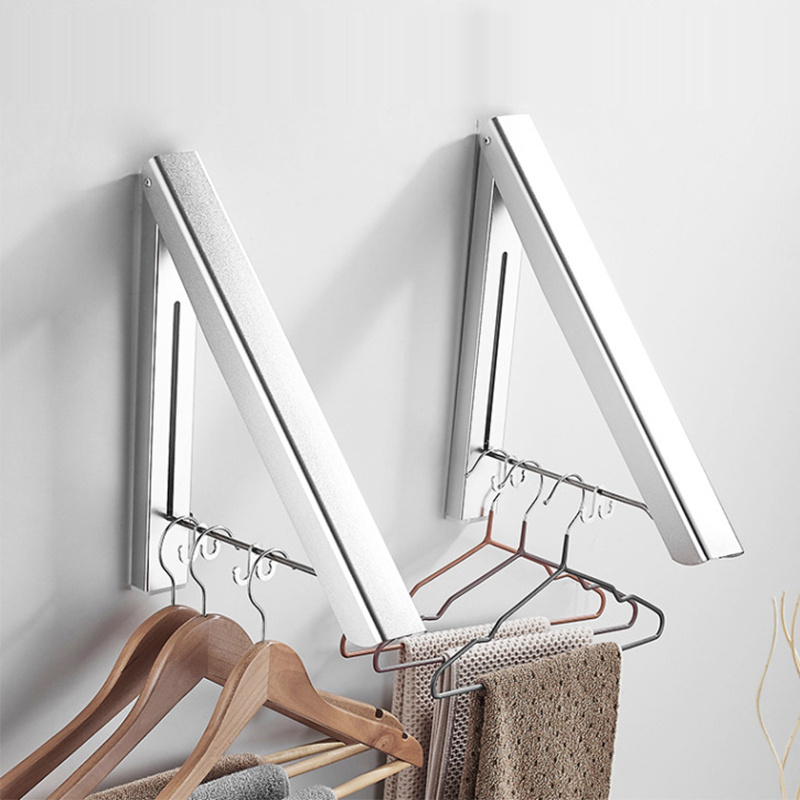 Adjustable Folding Clothes Hanger Drying Rack Retractable Coat Hanger Home Instant Closet Wall Mounted Storage Organizer