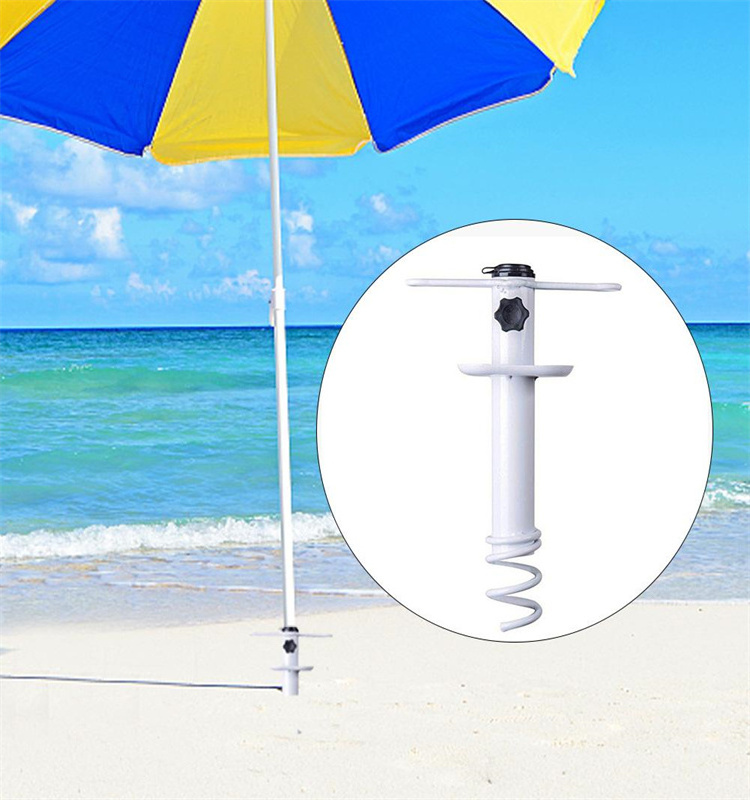 hot sale Umbrella Steel Stand Beach Metal Ground Grass Screw Holder Stands Safe Use Umbrella Stake Sand Anchor