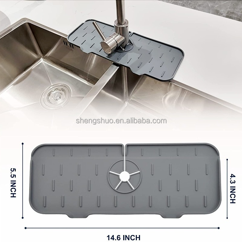 Kitchen Sink Splash Guard Faucet Splash Catcher,Silicone Deflector Under The Faucet