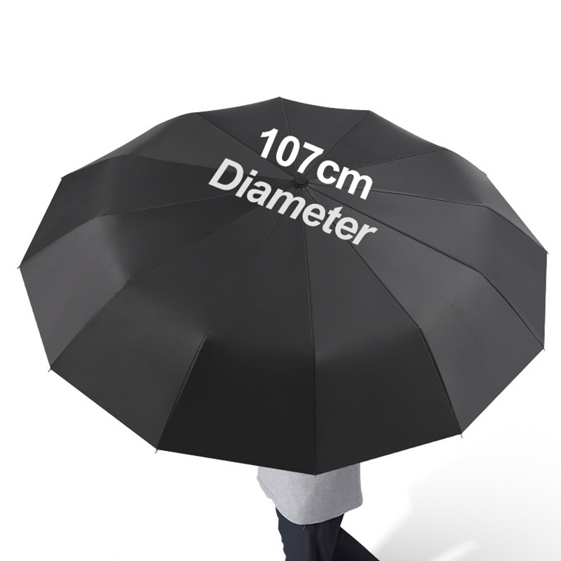 Unisex Large Size Rain Umbrella Fully Automatic Folding Umbrella With Leather Sleeves 10k Windproof Sun Umbrellas