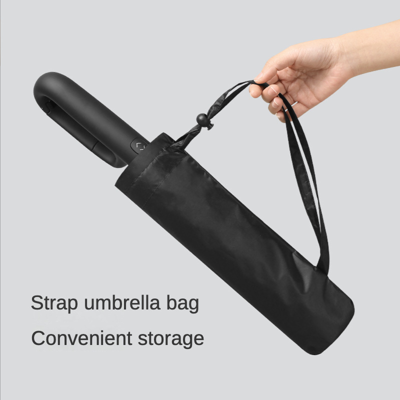 New Big Full-automatic Buckle Handle Umbrellas Sun Rain Parasol Vinyl Anti Uv Camping Automatic Business Umbrella