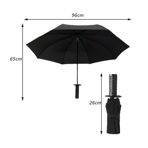 Samurai Sword Automatic Sun Umbrella Outdoor Windproof Advertising Black Rain Umbrella Japanese Katana Umbrellas