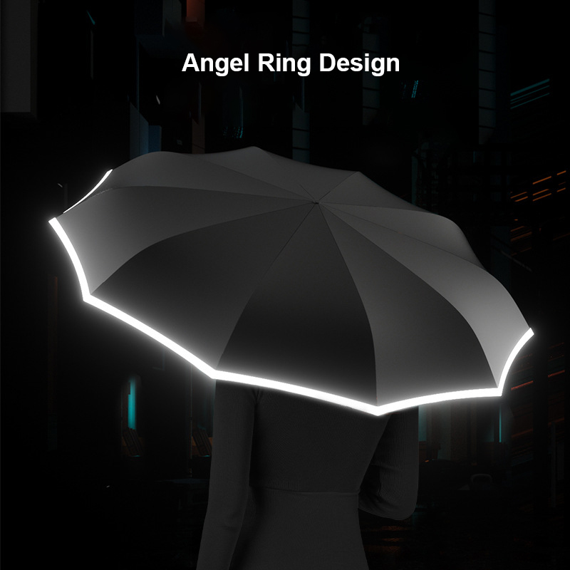 New Model Pongee Uv Proof 8k Umbrella Inverted Reverse Windproof Folding Full Automatic Umbrella With Logo Printing