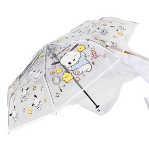 New Kawaii Cartoon Transparent Umbrella Wind Resistance Men And Women Automatic Children Umbrellas Student Umbrella