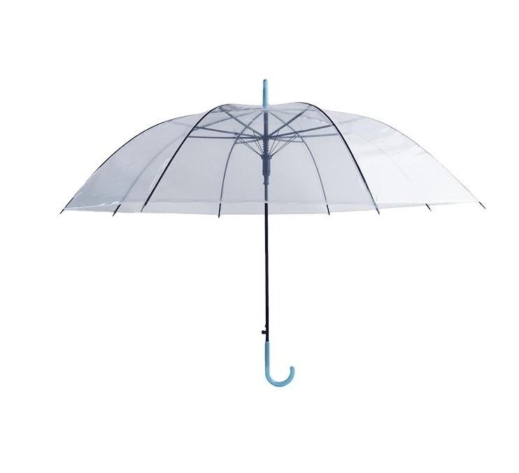 Clear Transparent Rain Umbrella Pvc Dome Bubble Rain Sun Shade Wedding Umbrellas Long Handle Straight Stick Umbrella