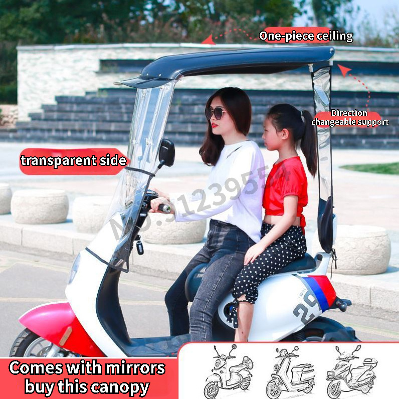 Outdoor Windproof Electric Bike Sunshade Durable Motorcycle Umbrella Detachable Scooter Bicycle Umbrellas