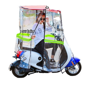 Motorcycle Sunshade Umbrella Girls Printing Outdoor Windproof Bicycle Umbrellas Sunscreen Electric Bike Canopy