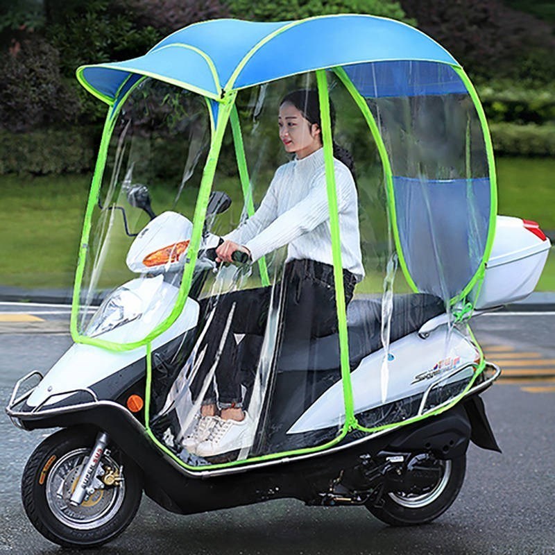 E-bike Rain Shed Carport Awning Canopy Storage Battery Car Motorcycle Rain Shelter Transparent Umbrella