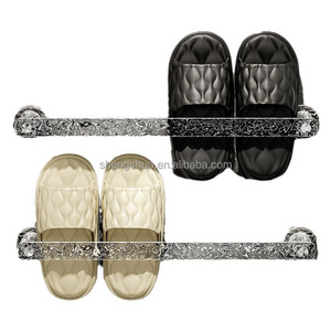 Bathroom slipper hanger perforation-free bathroom acrylic shelf drain wall hanging shoes storage