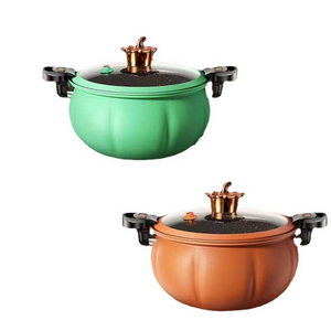 8L Orange New Kitchen Cookware Product Cast Iron Non-stick Stew Soup Pot Gas Pumpkin Shape Micro Pressure Cooker