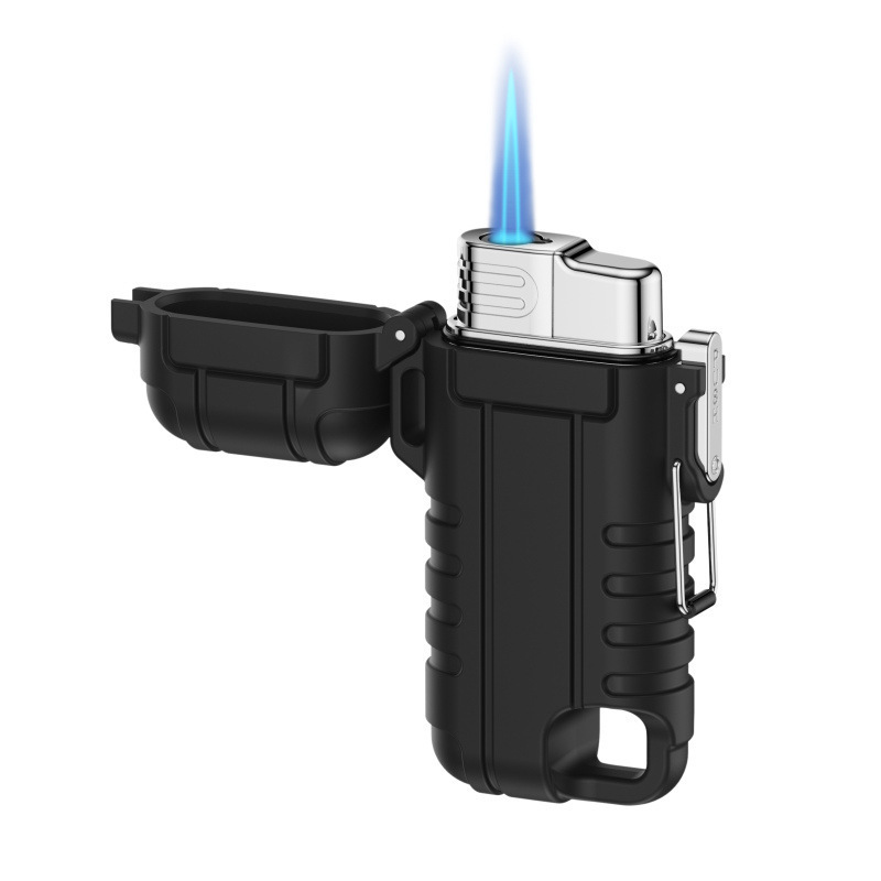 Creative Waterproof Direct Flush Lighter Outdoor Camping Portable Windproof Blue Flame Lighter