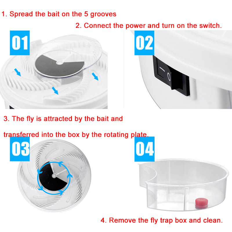 Latest Electric Fly Trap Device with Trapping Food Pest Control Electric Anti Fly Killer Trap Pest Catcher Bug Insect Repellents