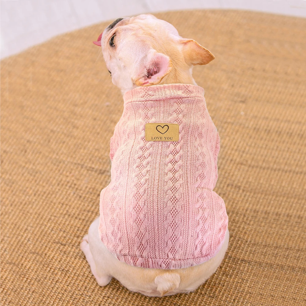 Small Dog Cat Sweater Clothes Winter Warm Cotton Puppy Pet Clothes Outfit Soft Pug Chihuahua Clothing Knitwear for Small Cat Dog